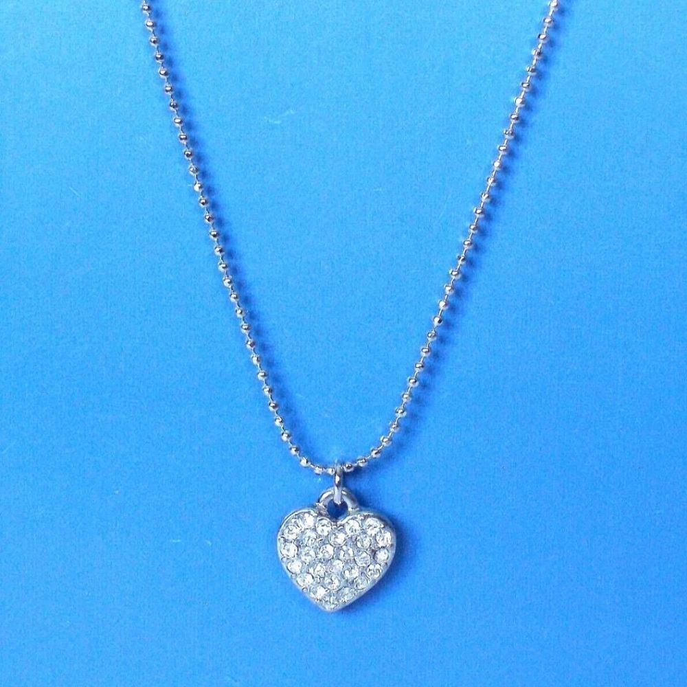 Lia Sophia "LITTLE BIT HEART" Necklace, 16-19", Cut Crystals, NWOT - Picture 2 of 4